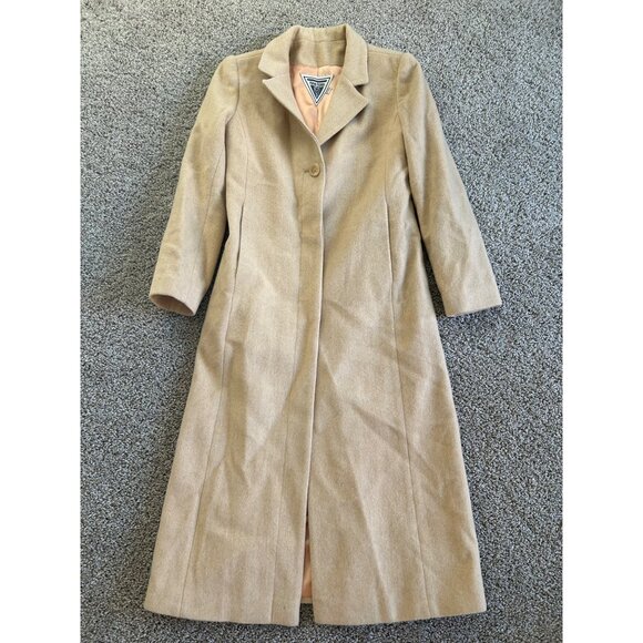 Marvin Richards Womens Sz 2 Wool & Cashmere Blend Coat Beige Lining Button Closu - Picture 16 of 16